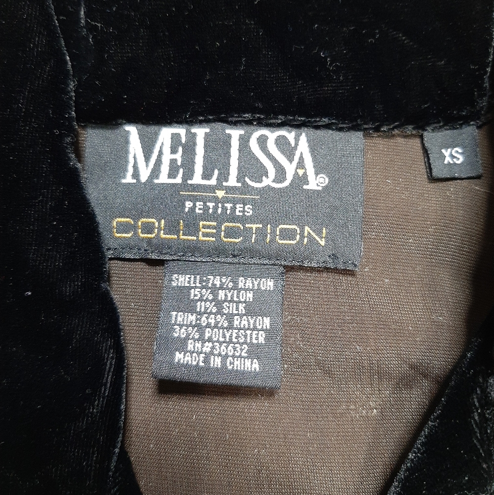 Melissa Collection Velvet‎ Color Block Top  XS - Picture 2 of 11